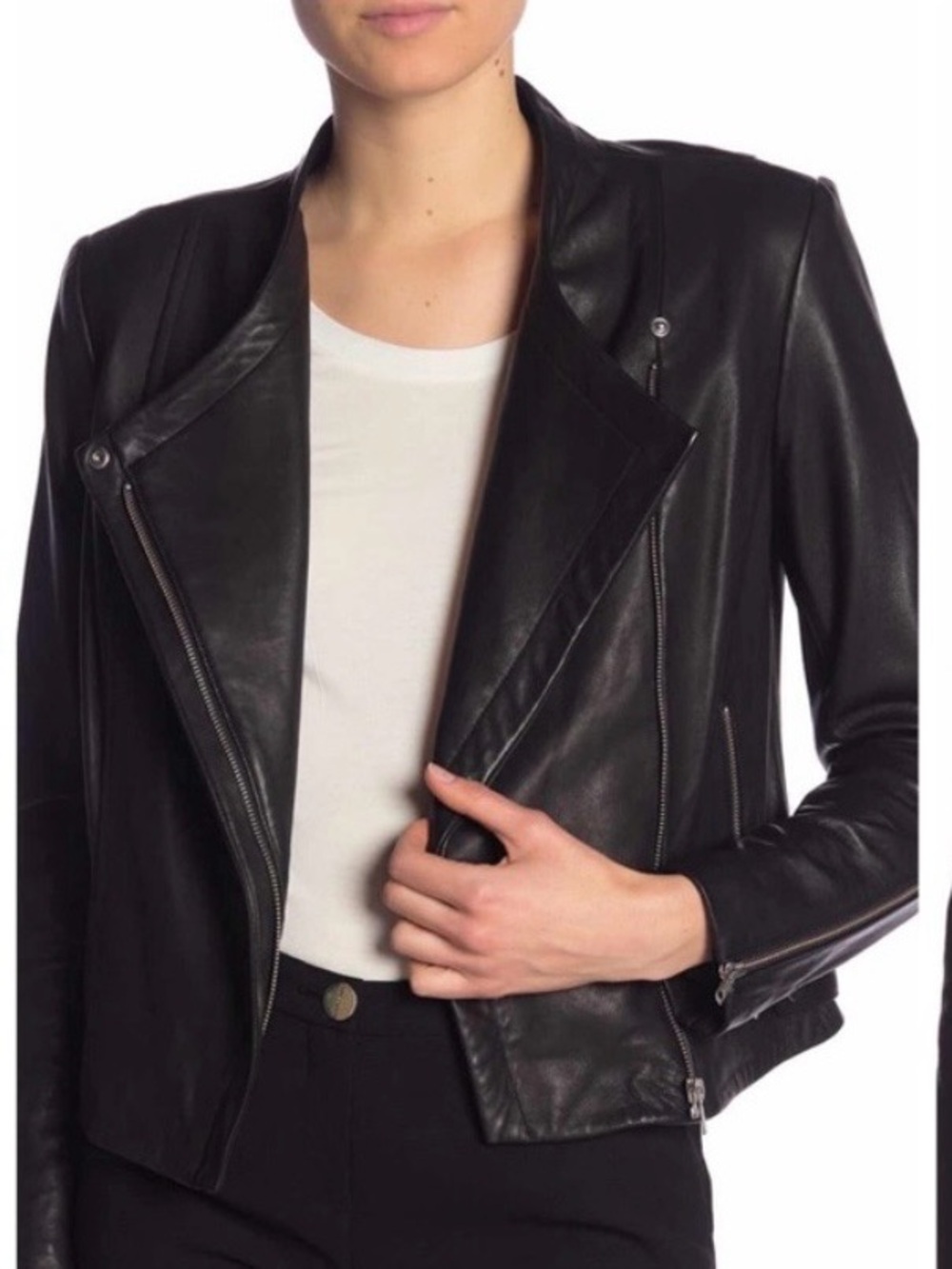 Theory Phelan Black Leather Jacket